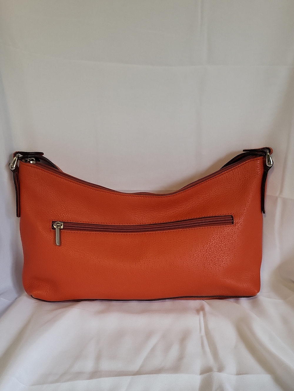 Italian Genuine Leather Slouchy Shoulder Bag Burnt Orange Hobo  Made in Italy